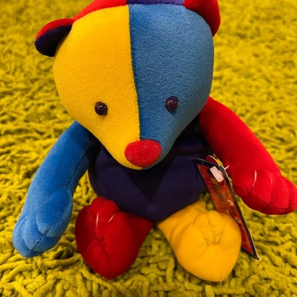 Colorful Patchwork Stuffed Bear - Picture 2 of 5